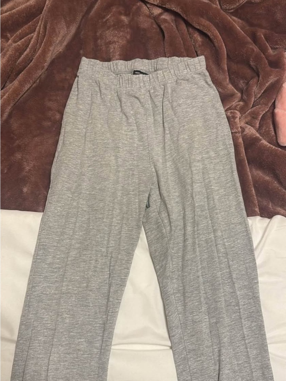 ASOS Light Gray Wide-Leg Knit Pants